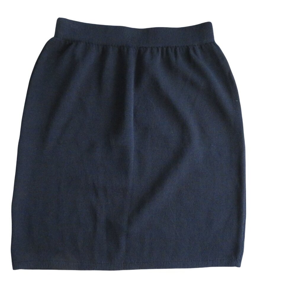 Vintage 90s St John Santana Knit Pencil Skirt Womens Size 6 Black Elastic Waist